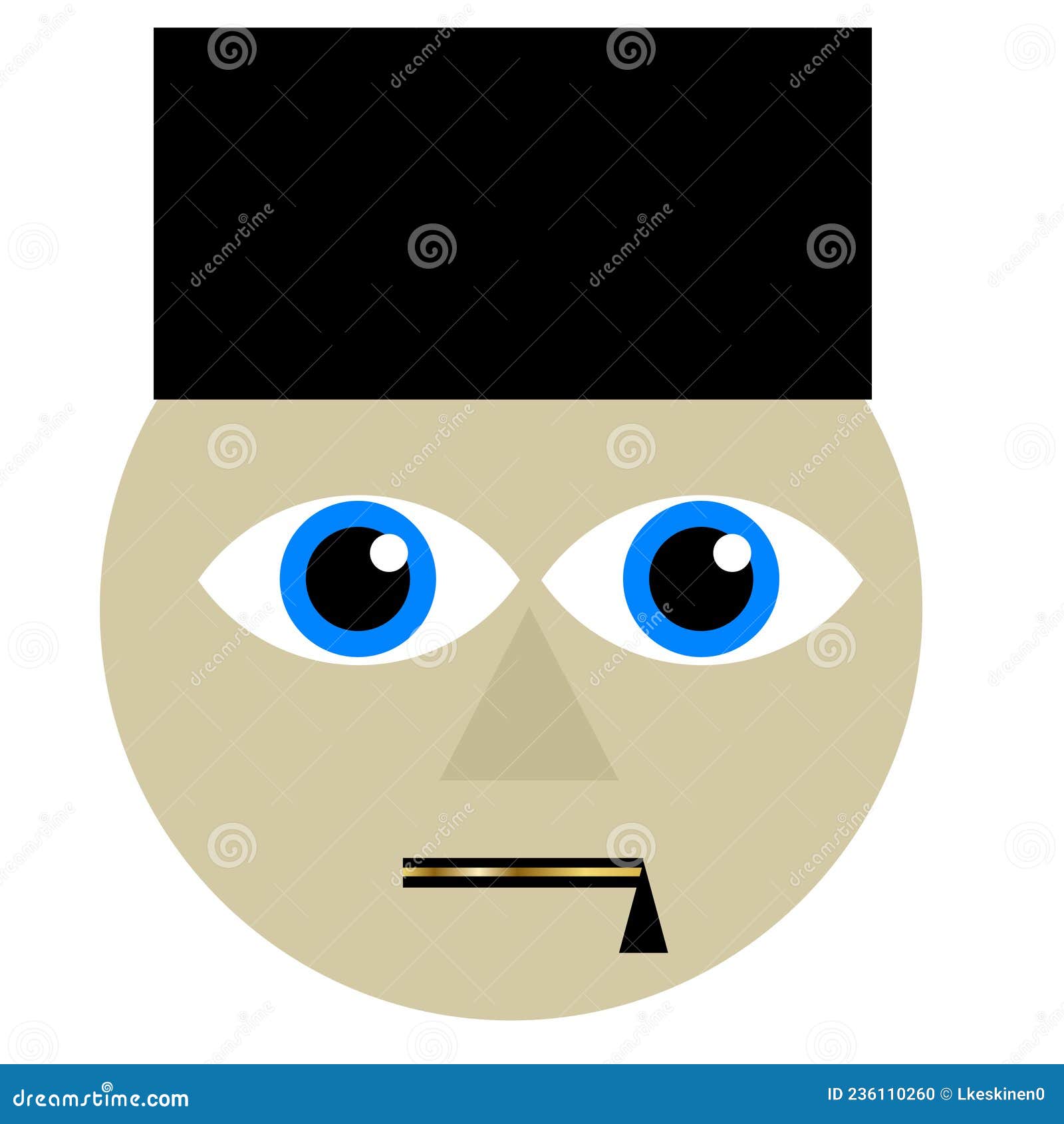 Taboo Man Face with Zipper Lock on Mouth Stock Vector Illustration of