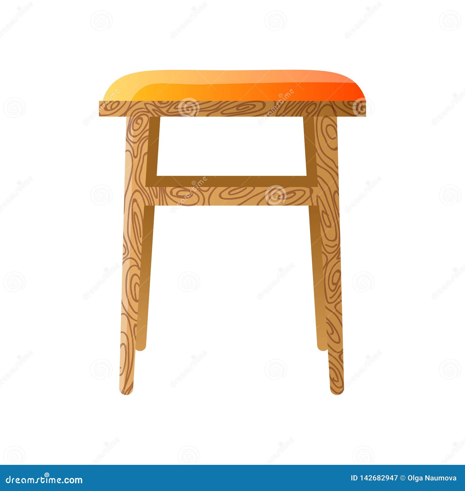 Tabouret En Bois Pour La Cuisine Disolement Sur Le Fond