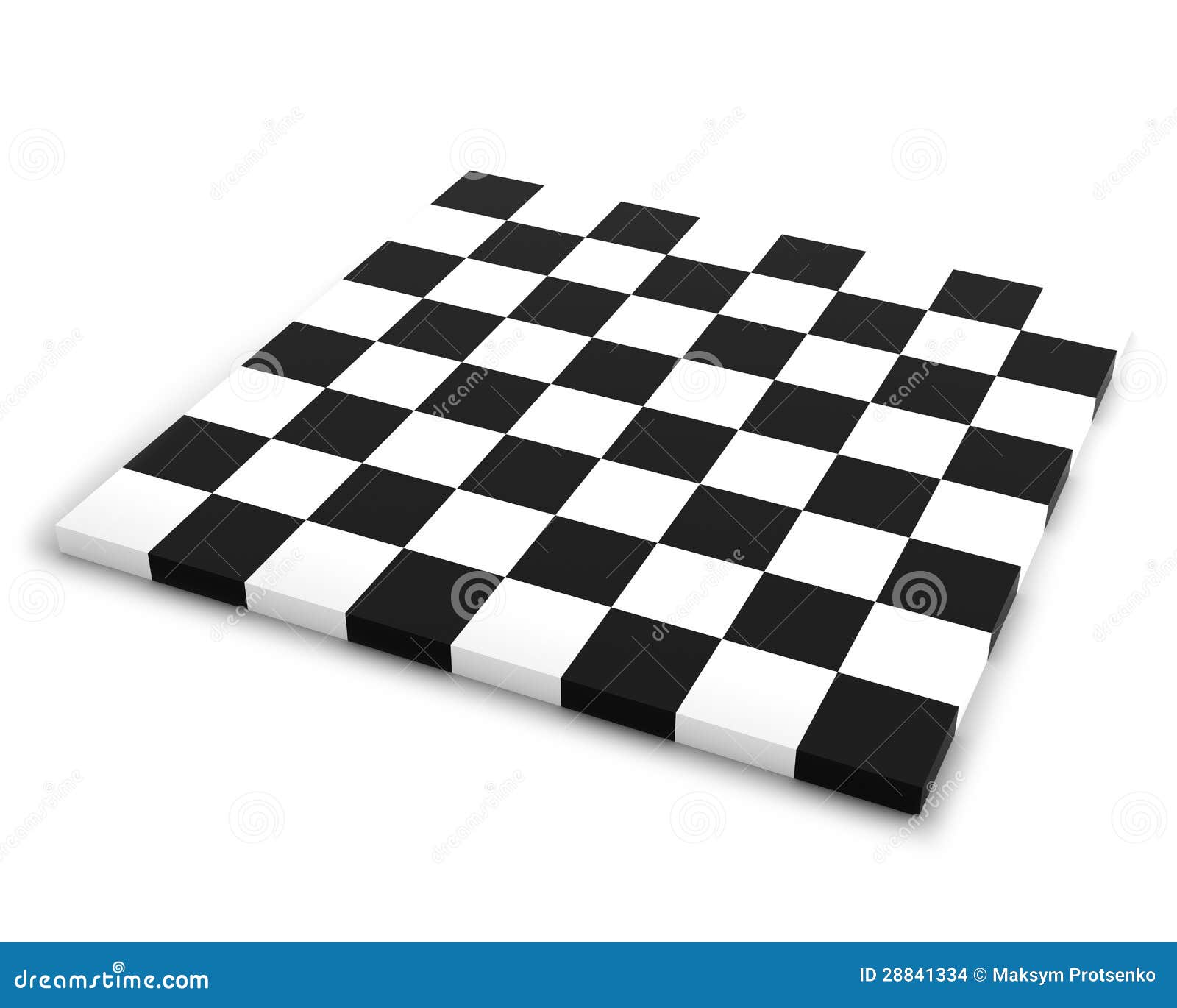 Tabuleiro de xadrez, tabuleiro de xadrez, em um fundo branco em tamanho  real