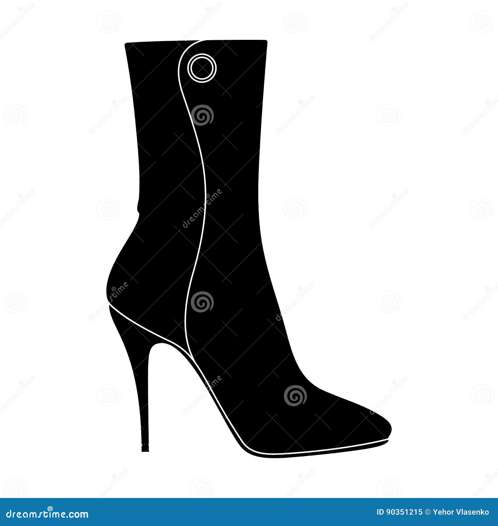 Tacón Alto Para Mujer Alto De Las Botas De Demi Diversos Zapatos Escogen Icono En El Ejemplo Negro De Acción Del Símbolo De Ilustración del Vector - Ilustración muchacha,