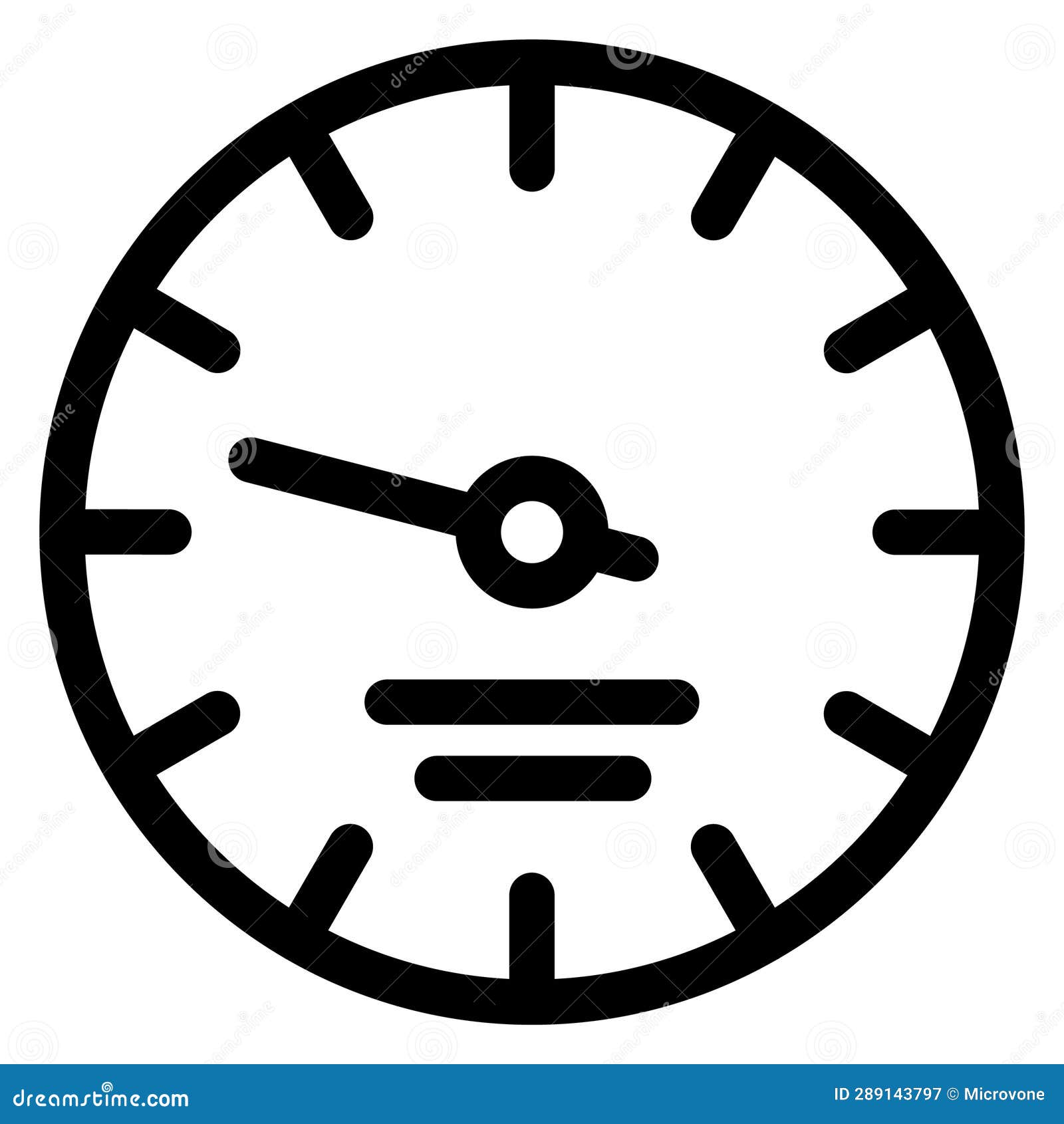 Tachometer Icon. Linear Dashboard Panel Gauge Symbol Stock Illustration