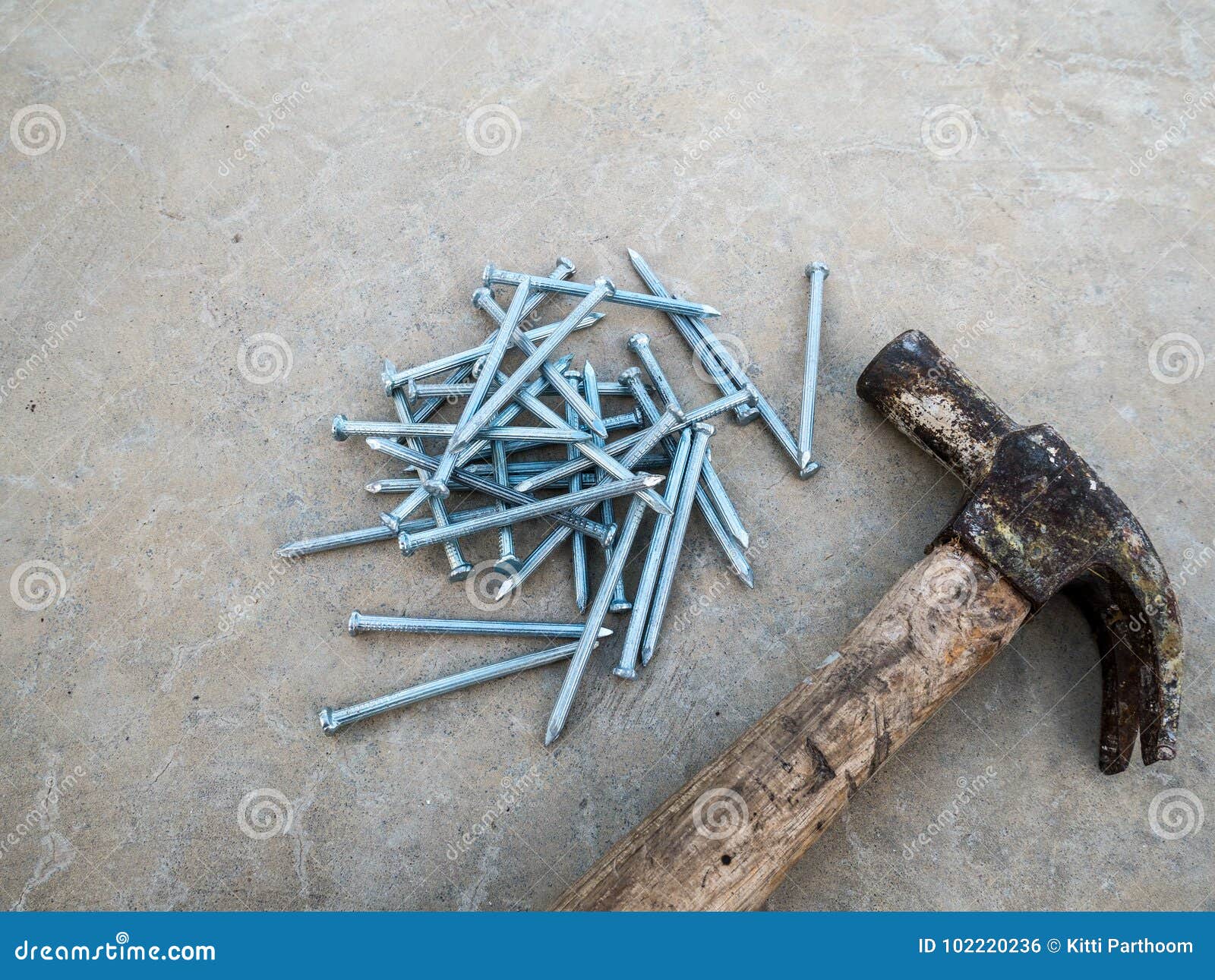 Tack and hammer stock photo. Image of iron, handle, improvement 102220236