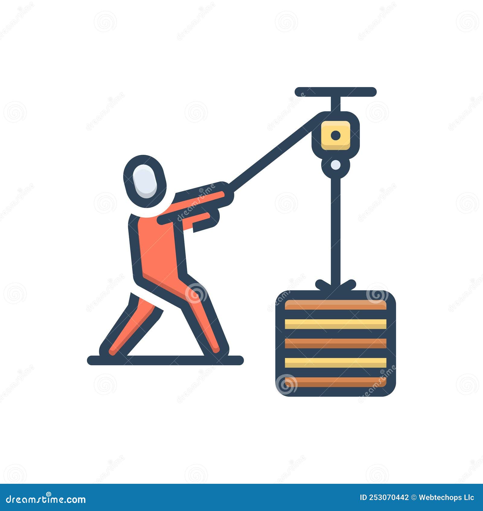 Color Illustration Icon for Tackle, Catch and Rope Stock Vector