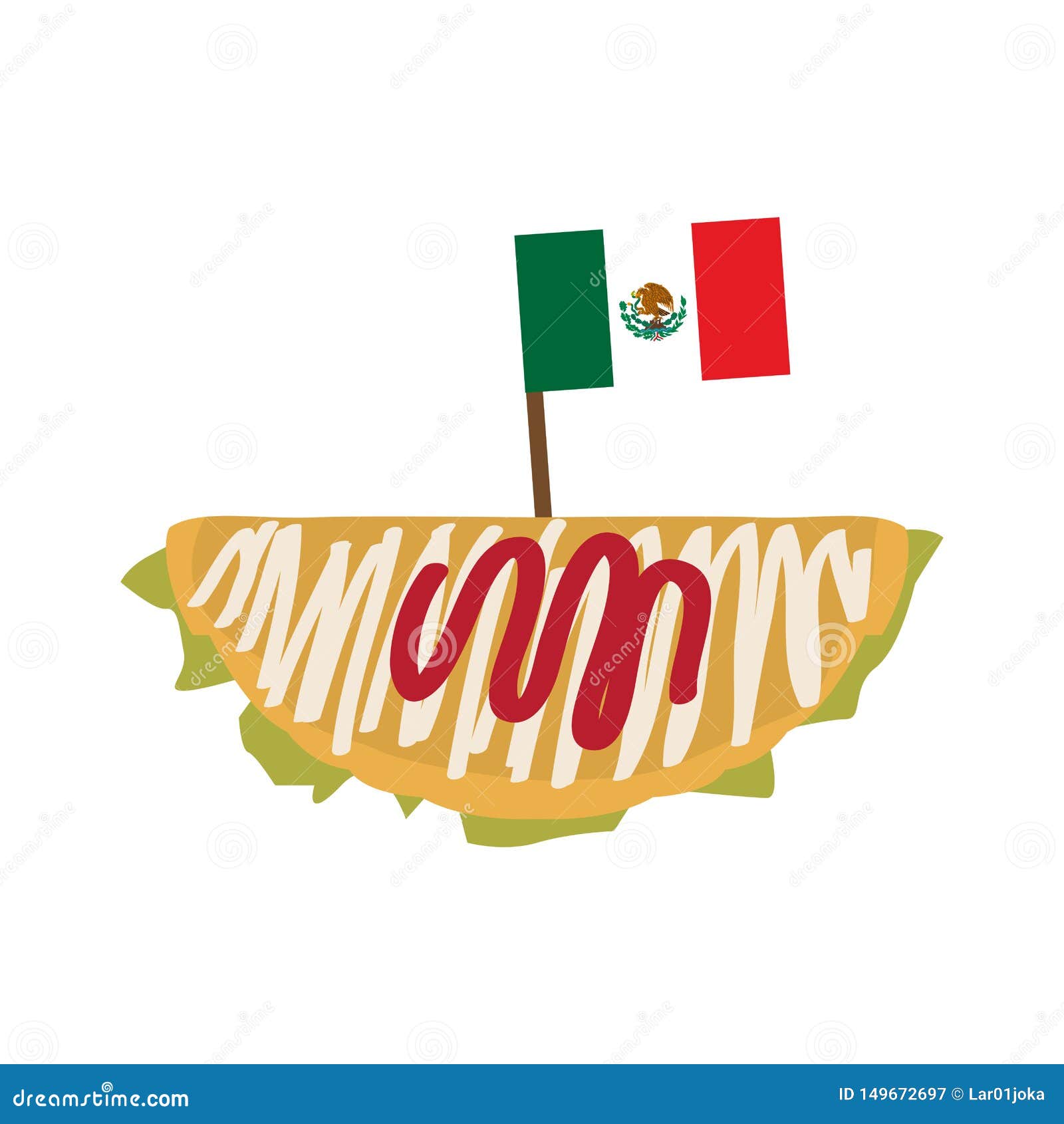 https://thumbs.dreamstime.com/z/taco-avec-un-drapeau-du-mexique-nourriture-mexicaine-traditionnelle-vecteur-149672697.jpg