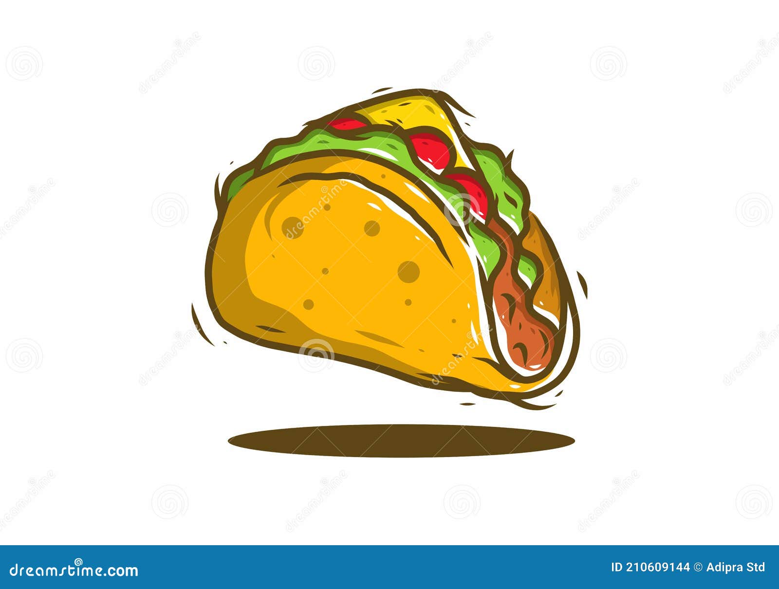Taco Fast Food Illustration Drawing Stock Vector Illustration of