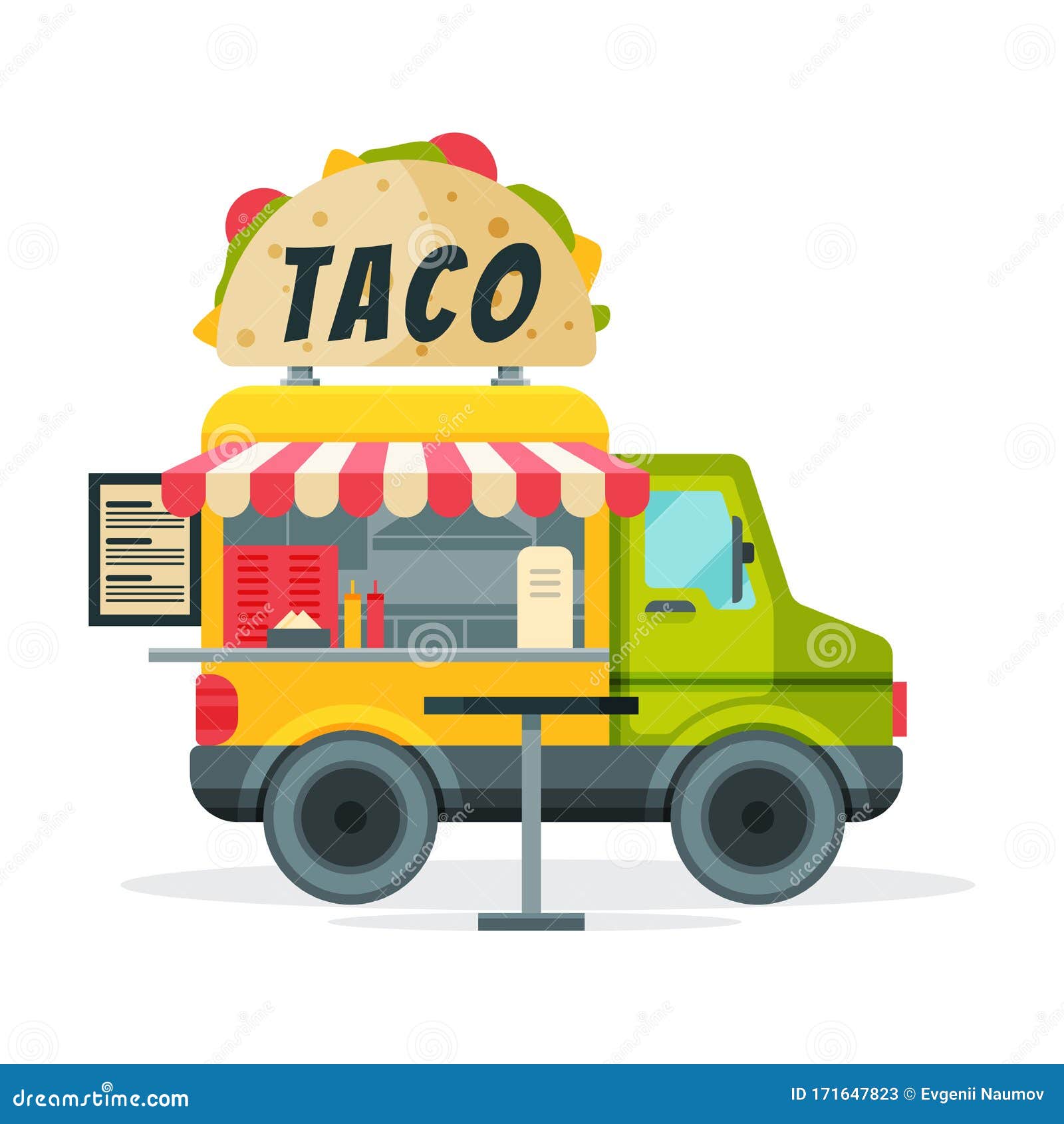 Taco Food Truck, Street Meal Van, Tasty Fast Food Delivery