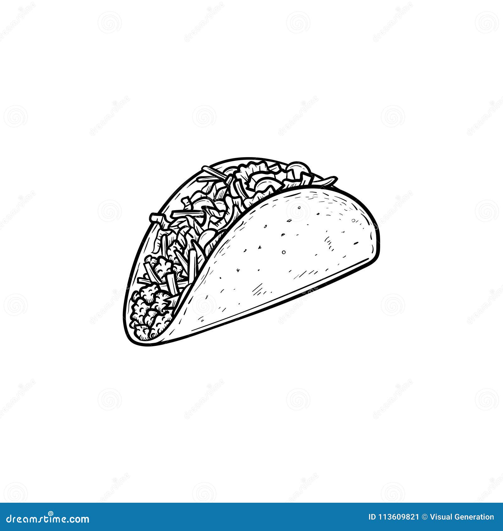 Hand drawn taco Sketch style illustration of constructor taco Flying  ingredients Meat pieces onion rings tomato cucumber beans tortilla  Stylish design with sketch illustration Vector 16030471 Vector Art at  Vecteezy