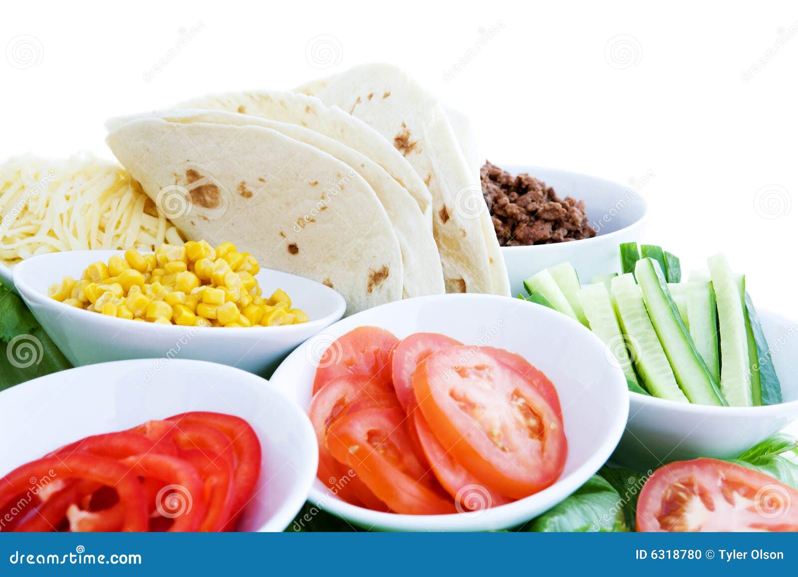 Taco Ingredients stock photo. Image of lettuce, salad 6318780