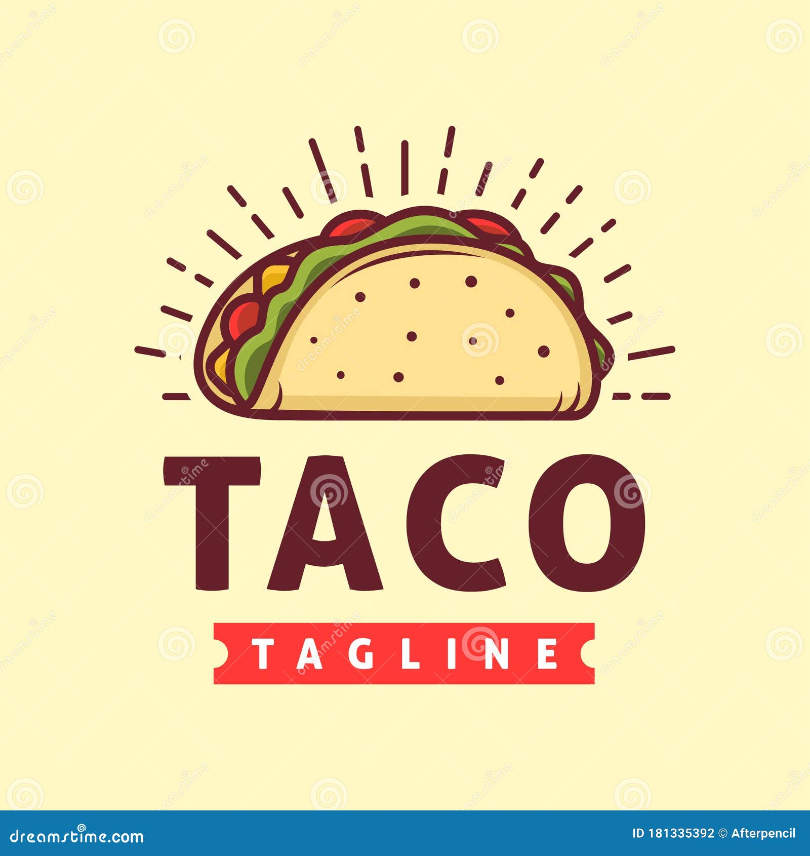 Taco logo stock vector. Illustration of baked, cafe - 181335392