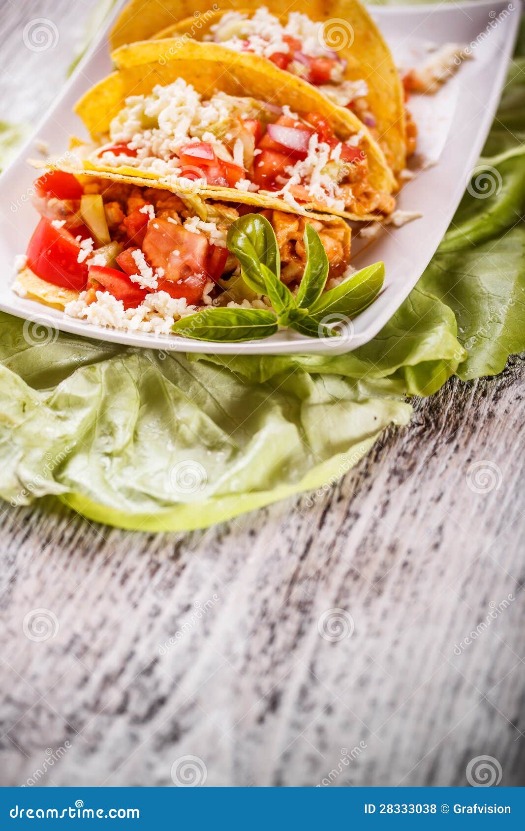 Taco shells stock photo. Image of lettuce, chicken, sauce 28333038
