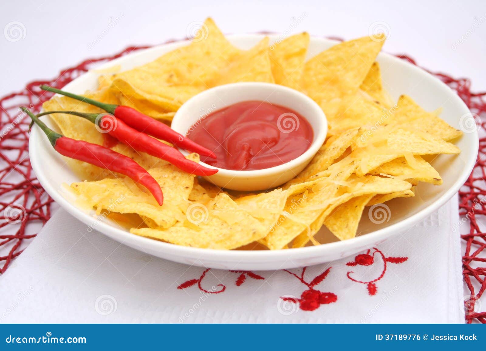 Taco ships with salsa stock photo. Image of lunch, gourmet 37189776