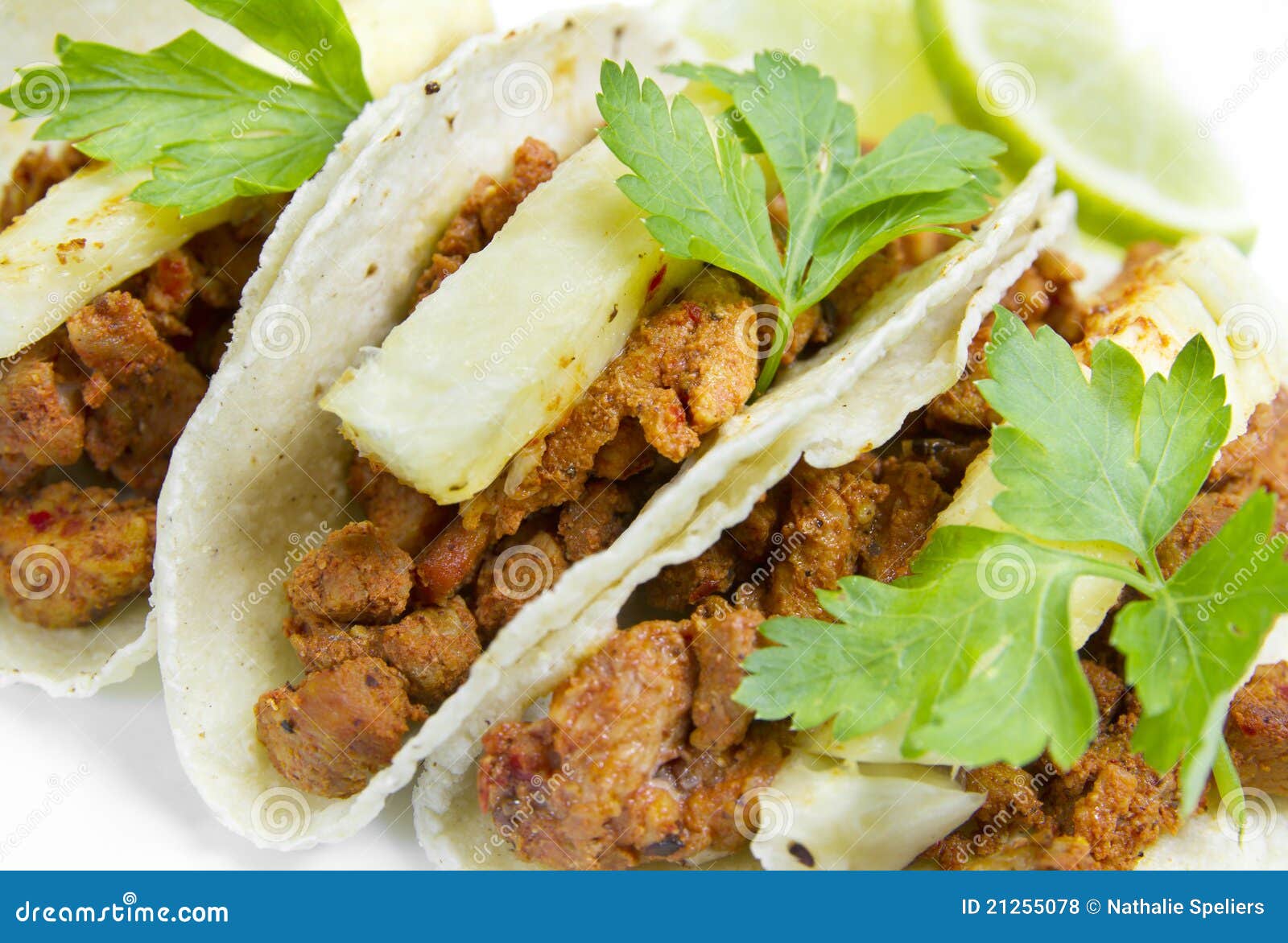 Tacos Al Pastor Mexican Dish Stock Photo Image of food, pork 21255078