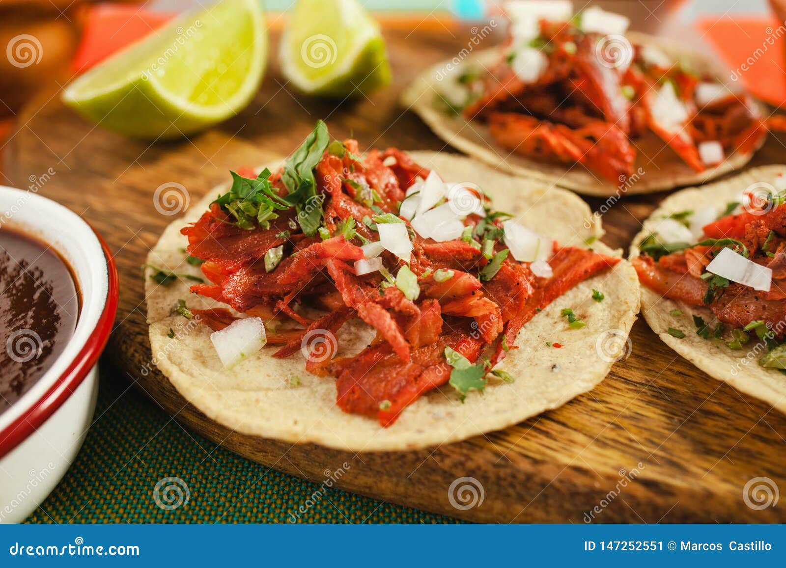 Tacos Al Pastor, Mexican Taco, Street Food in Mexico City Stock Image