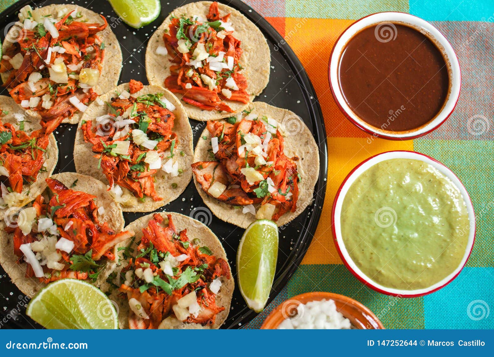 Tacos Al Pastor, Mexican Taco, Street Food in Mexico City Stock Photo