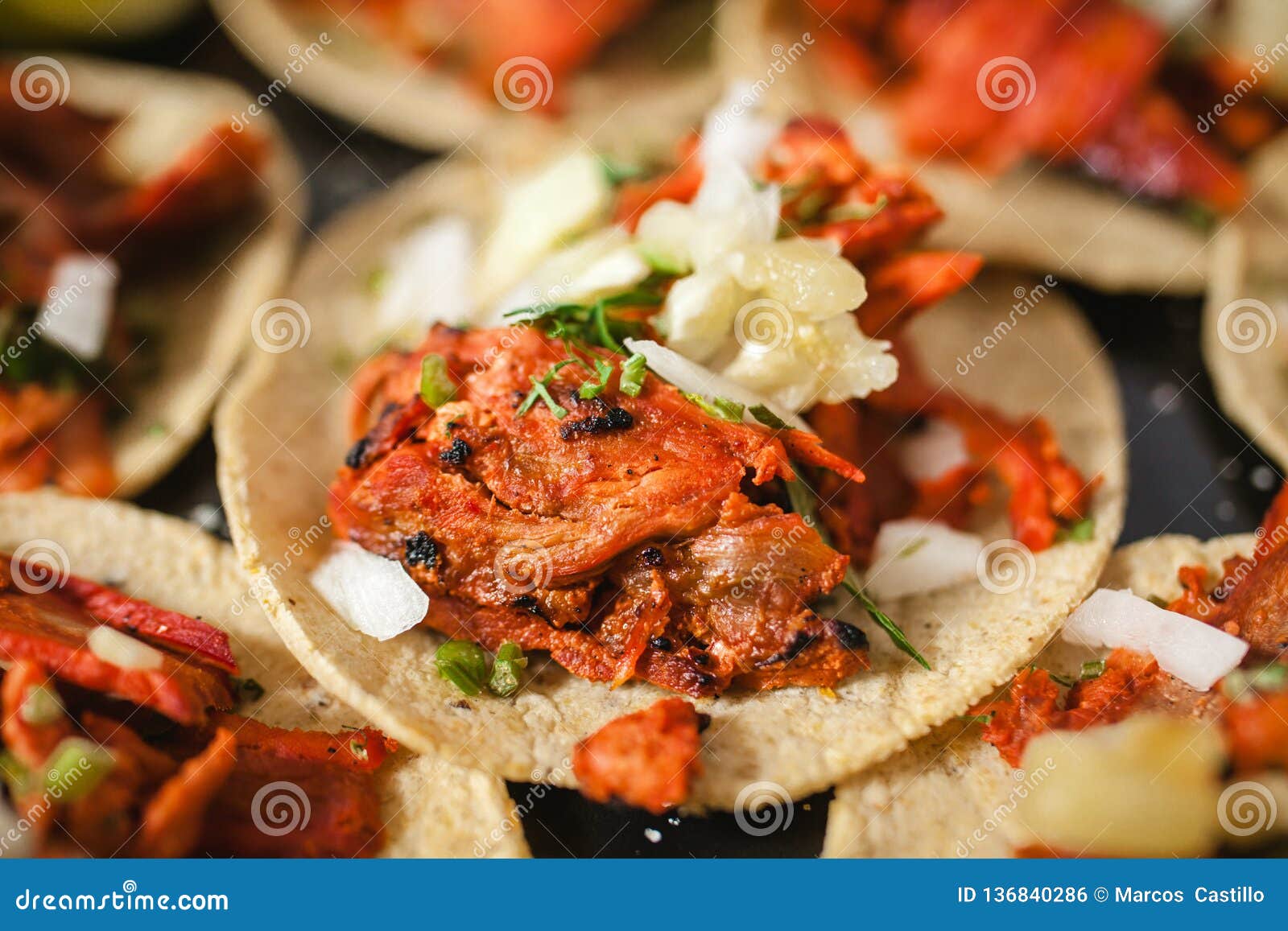 Tacos Al Pastor, Mexican Taco, Street Food in Mexico City Stock Photo