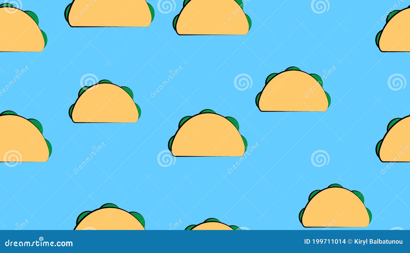 Tacos Sobre Fondo Azul, Ilustración Vectorial, Patrón Gastronomía De México  Fondo De Pantalla Para Restaurante Y Cafetería Decora Ilustración del  Vector - Ilustración de cocina, textil: 199711014