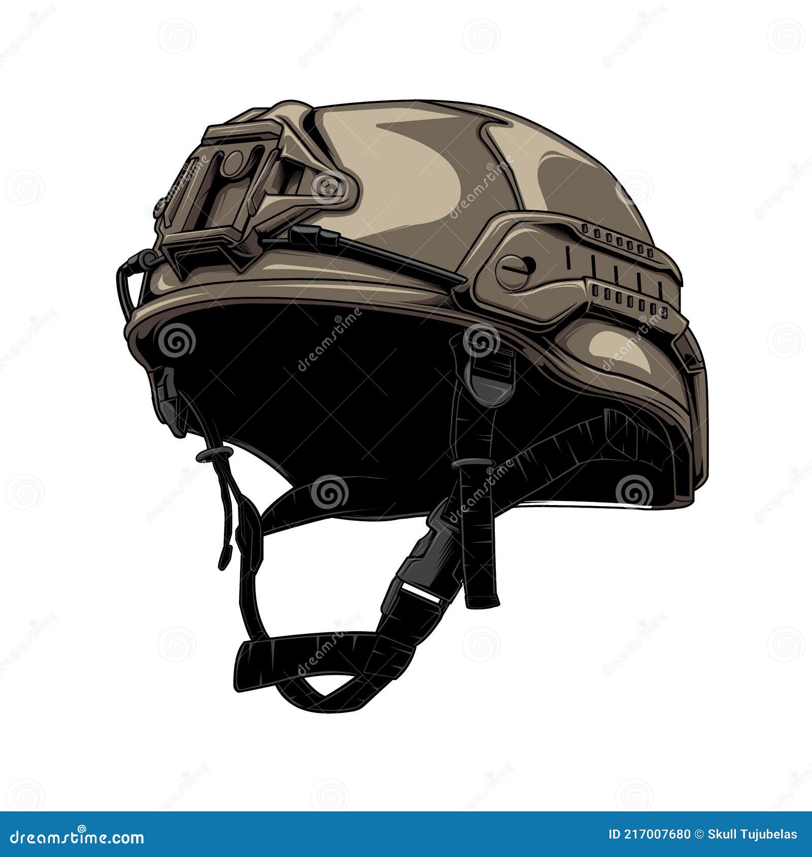 tactical warrior skull and military helmet in white begrouynd