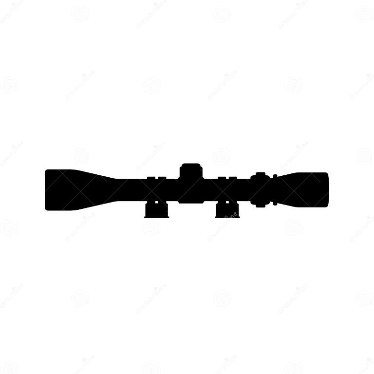 Tactical Scope Silhouette. Black and White Icon Design Element on ...