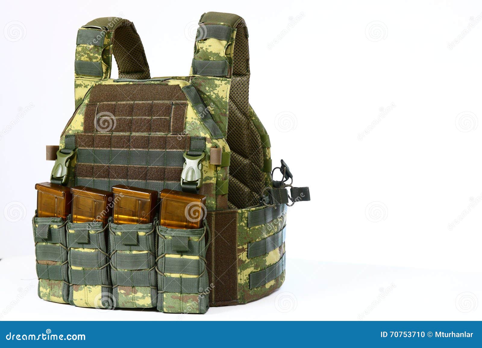 Tactical Vest for Army with Bulletproof and Ammo Stock Photo Image of