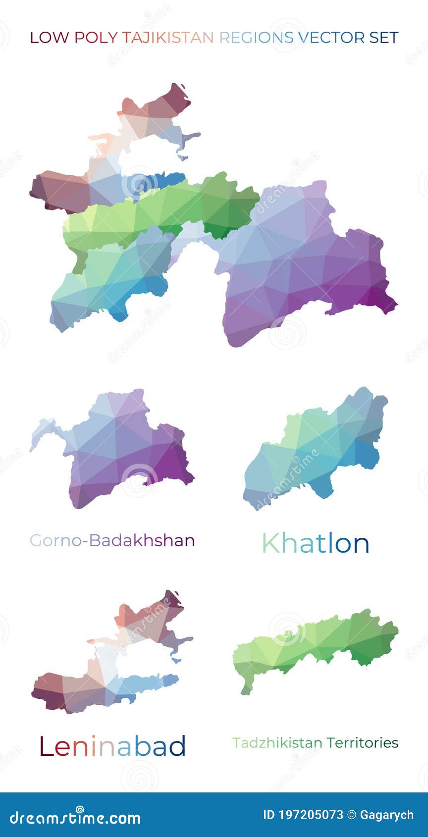 tadzhik low poly regions.