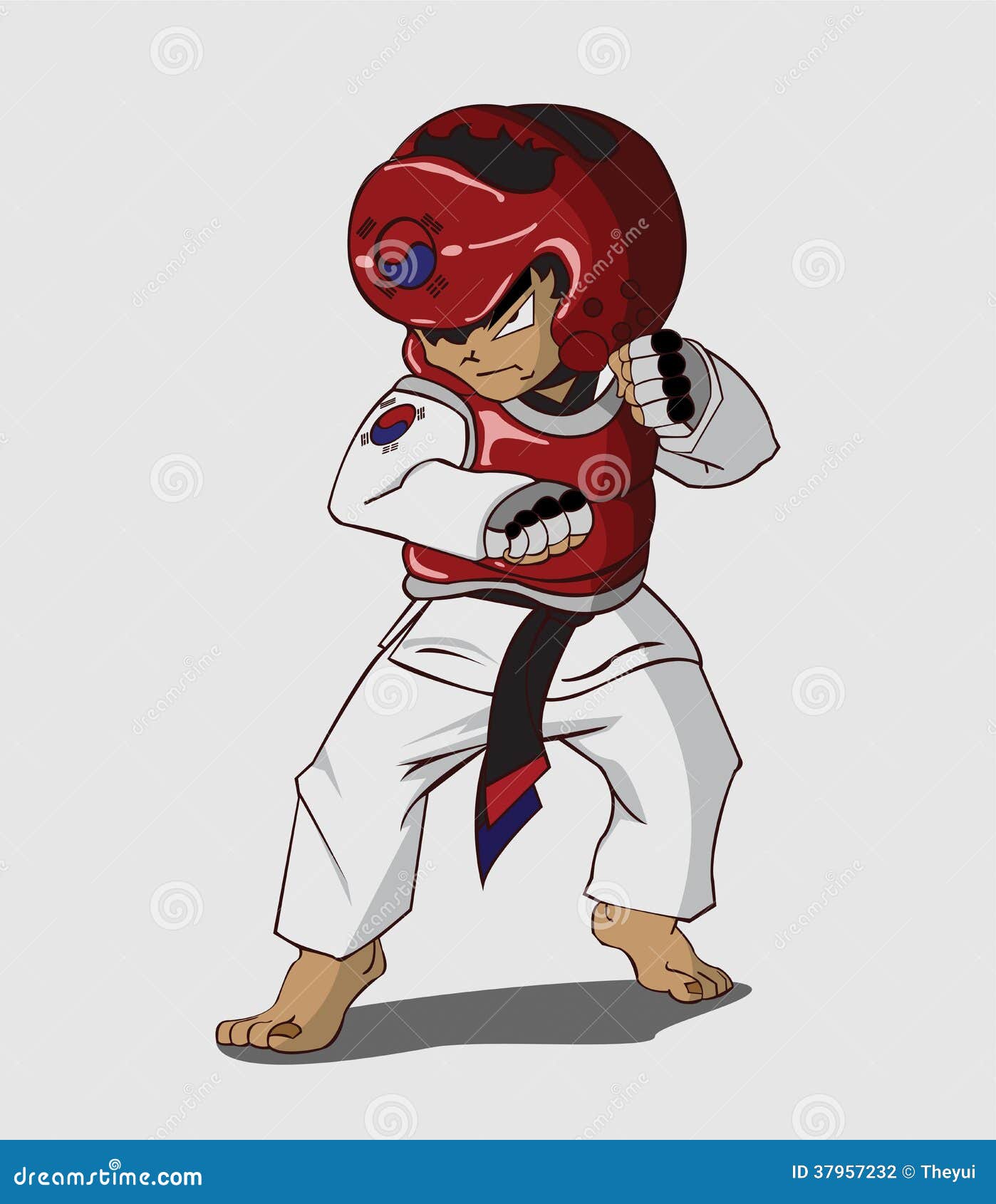 Taekwondo kampsport. Vektor och illustration