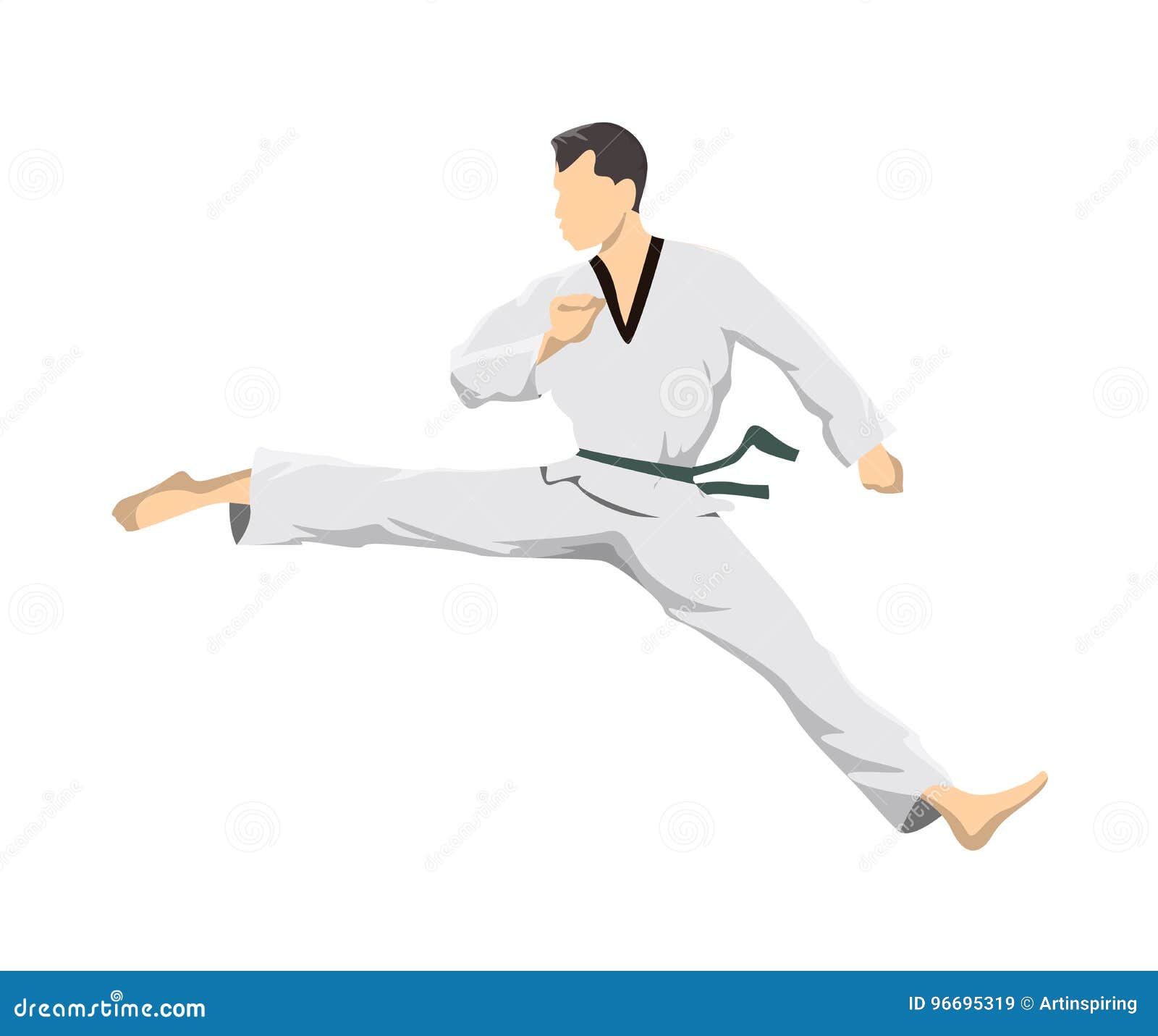 Taekwondo sport athlete. stock vector. Illustration of sport - 96695319