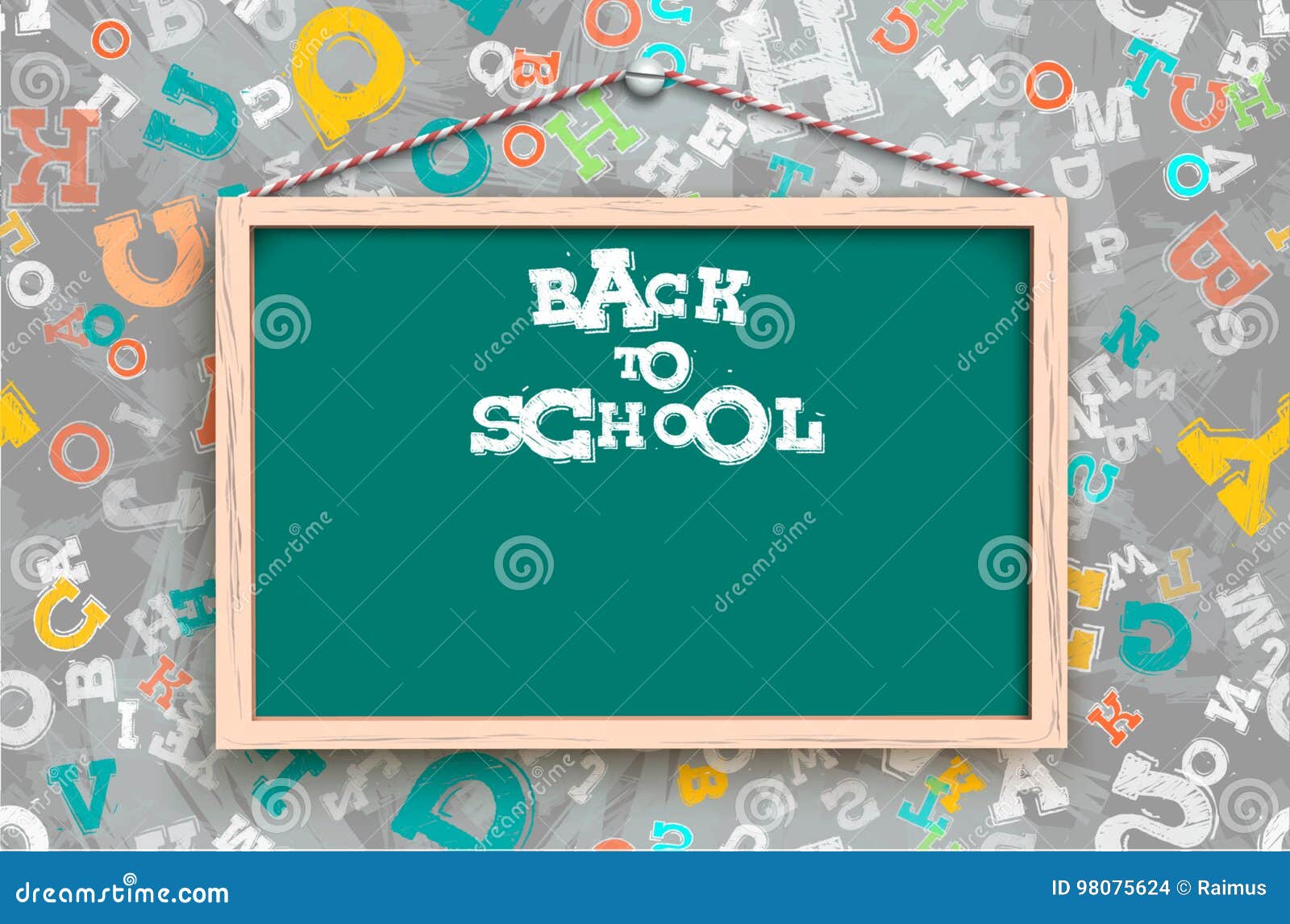  Tafel Auf Hintergrund Mit Buchstaben Vektor Abbildung - Illustration 