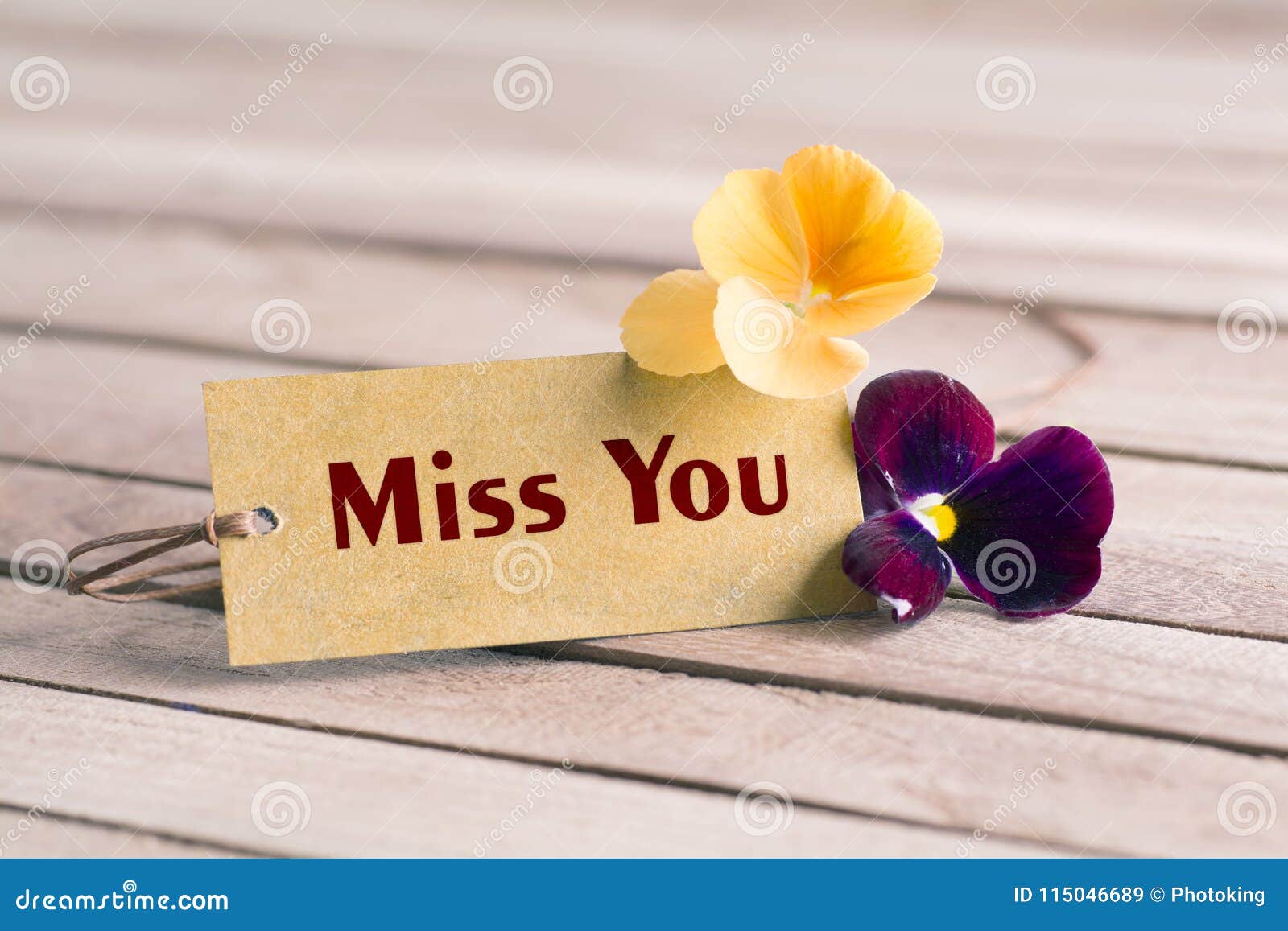 Miss you tag stock image. Image of spring, bouquet, lettering ...