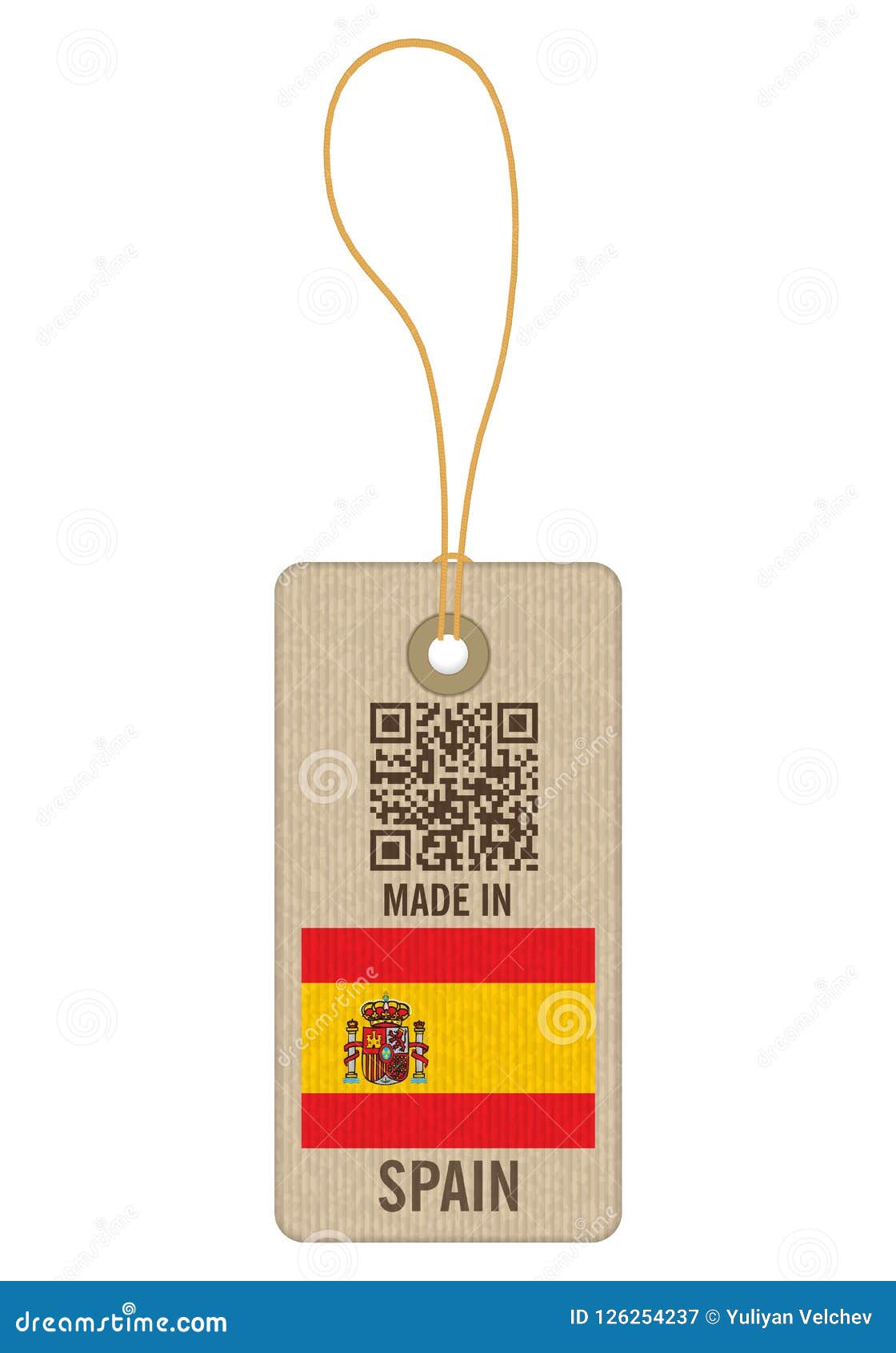 Tag made in Spain stock vector. Illustration of national 126254237