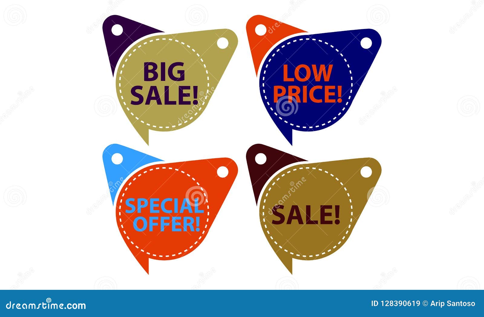 Tag Shop Discount Template Set Stock Vector Illustration of retail