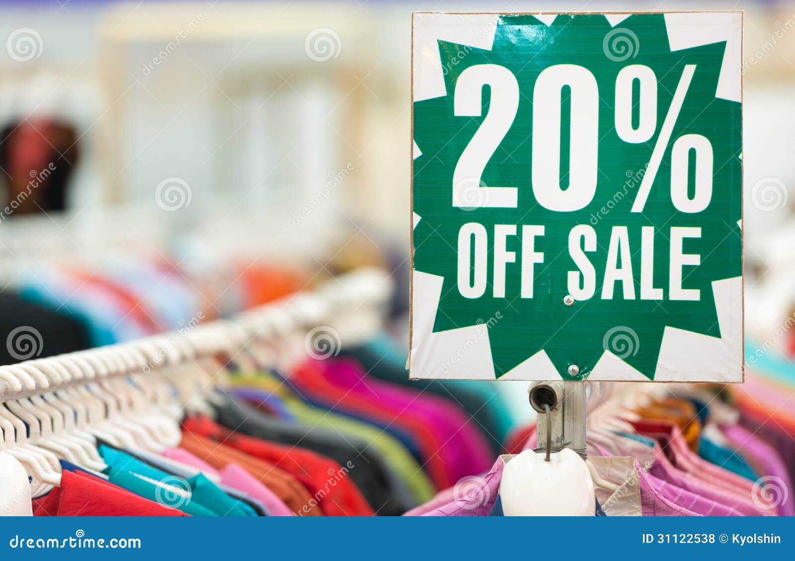 Tag With Text Showing Sale In Clothing Store. Stock Photo - Image of hanger, different: 31122538