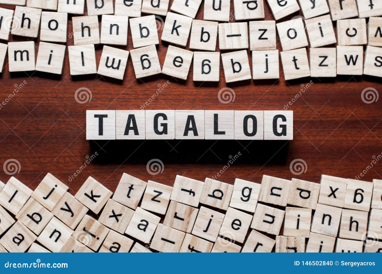 tagalog word concept on cubes