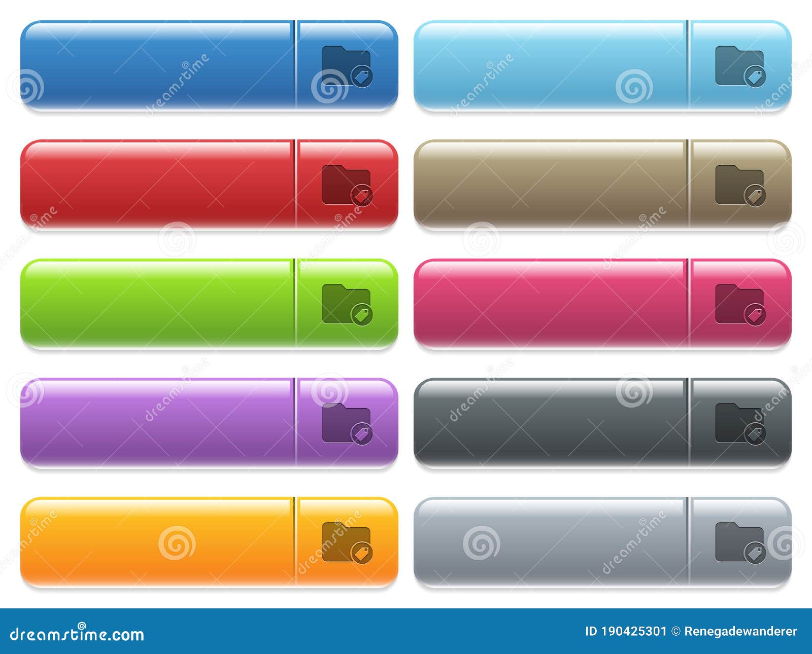 tagging directory icons on color glossy, rectangular menu button