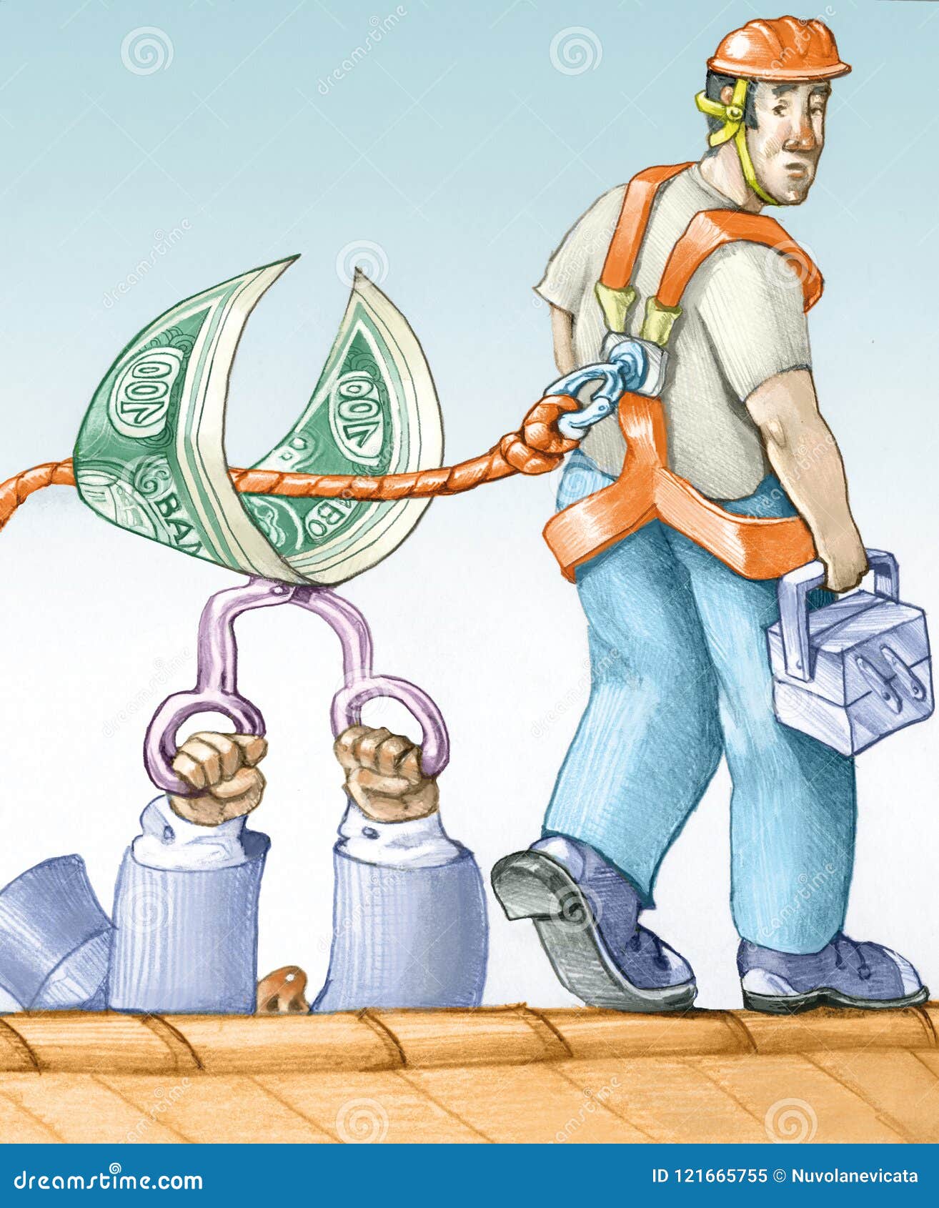 li Economici Sulla Sicurezza Sul Lavoro Illustrazione Di Stock Illustrazione Di Matita Cablaggio