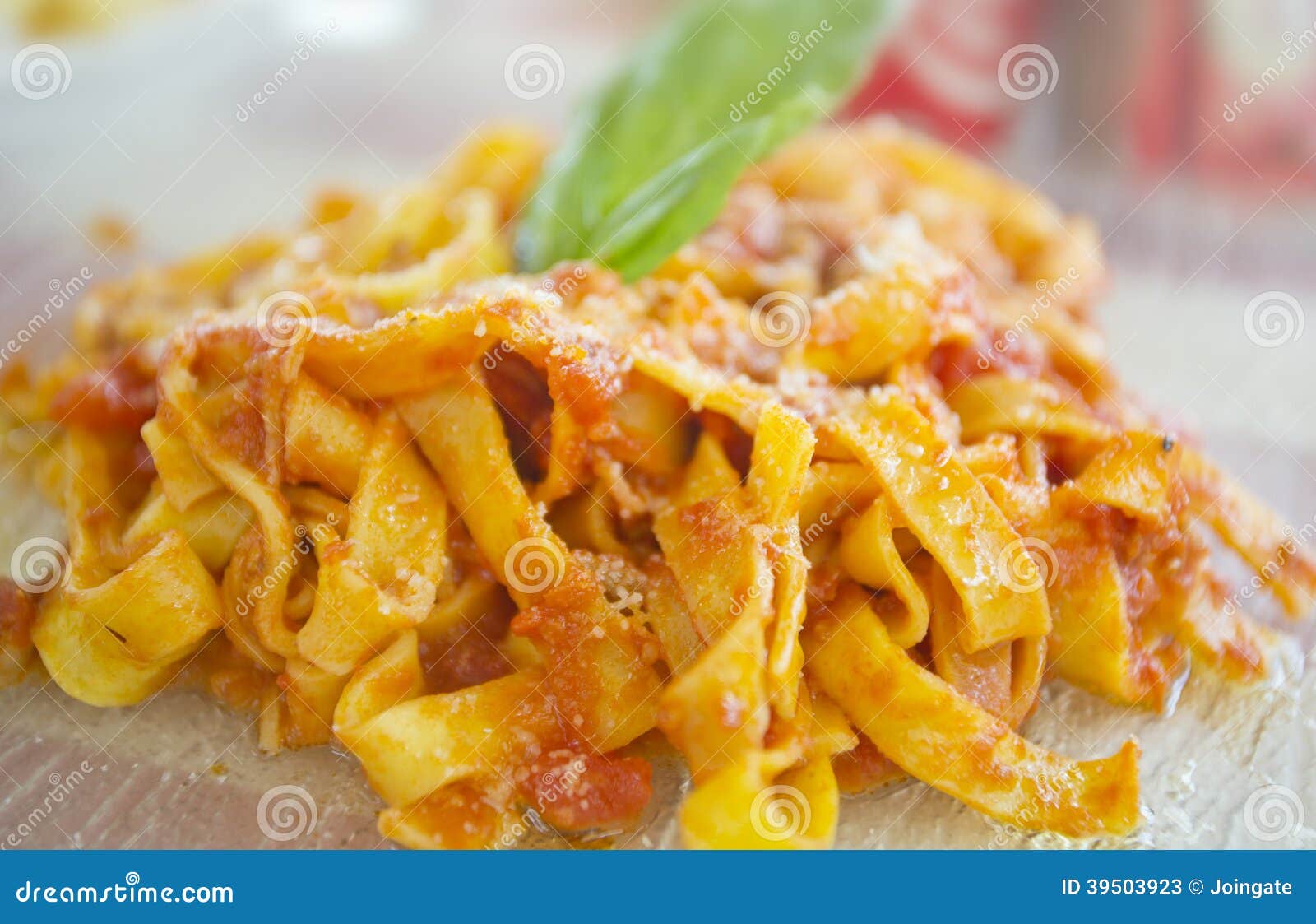 Tagliatelle with Tomato Sauce Stock Image Image of cafe, italian
