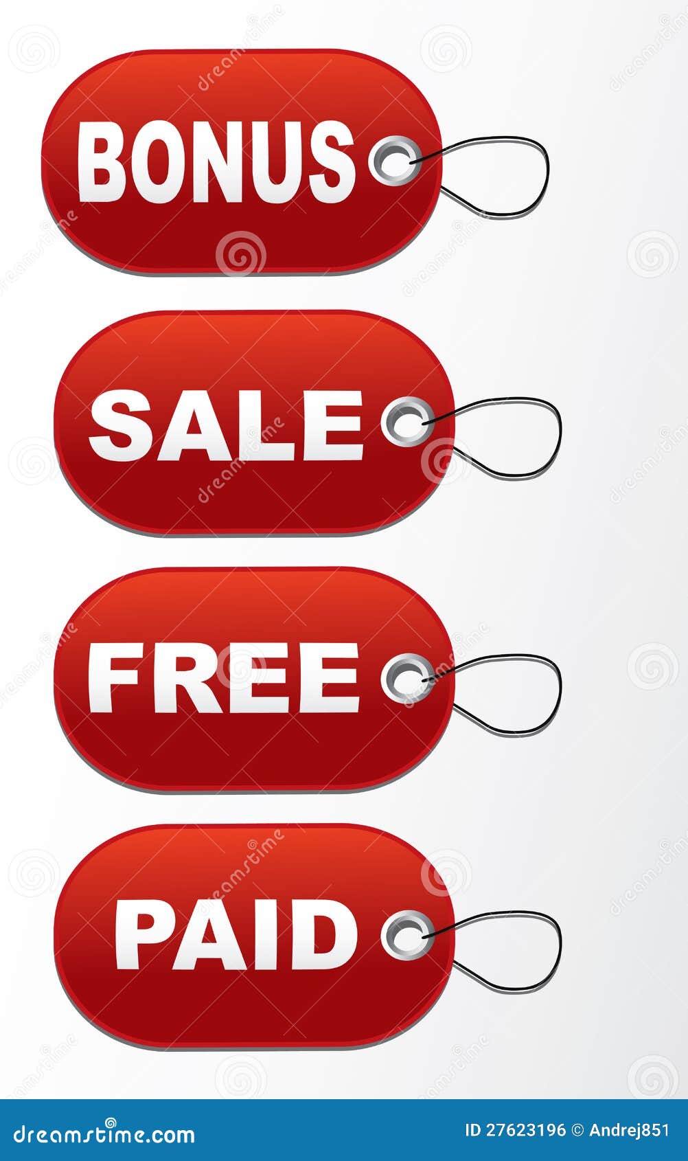 Tags Bonus, Sale,free,paid Stock Vector Illustration of element