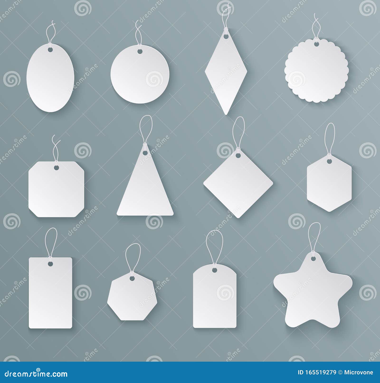 Premium Vector  Blank gift tags template. different shapes of paper labels  for christmas and another holidays.
