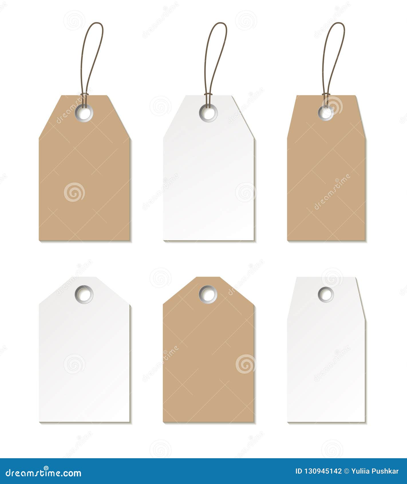 tags mock up.  set of empty labels templates