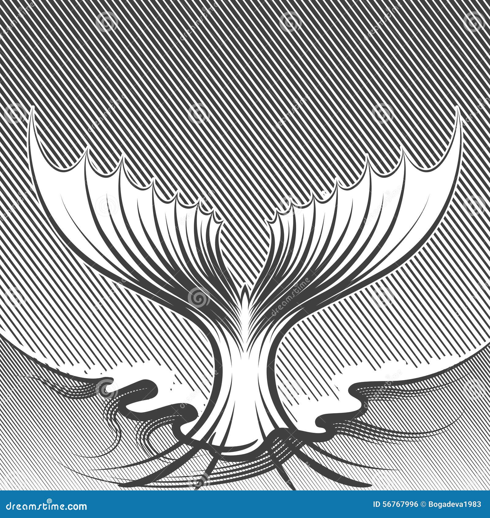 Download The Tail stock vector. Image of splash, cartoon, powerful - 56767996