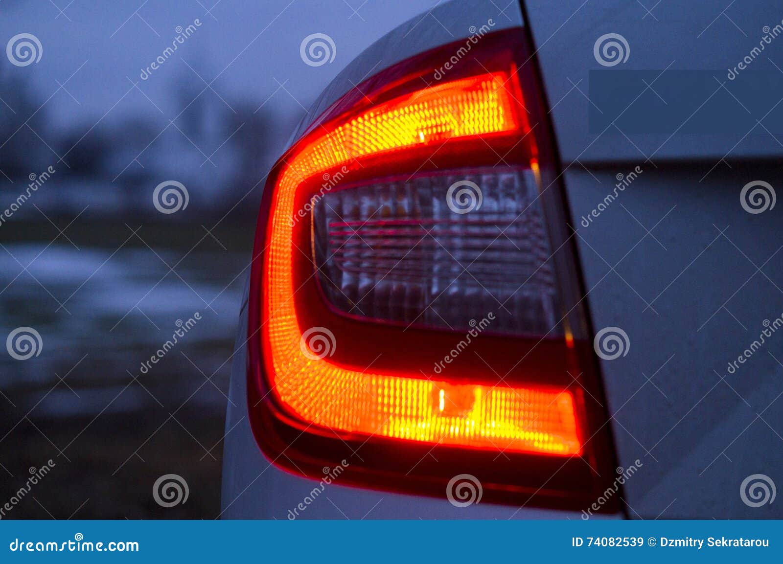 Tail light car night stock image. Image of copyspace 74082539
