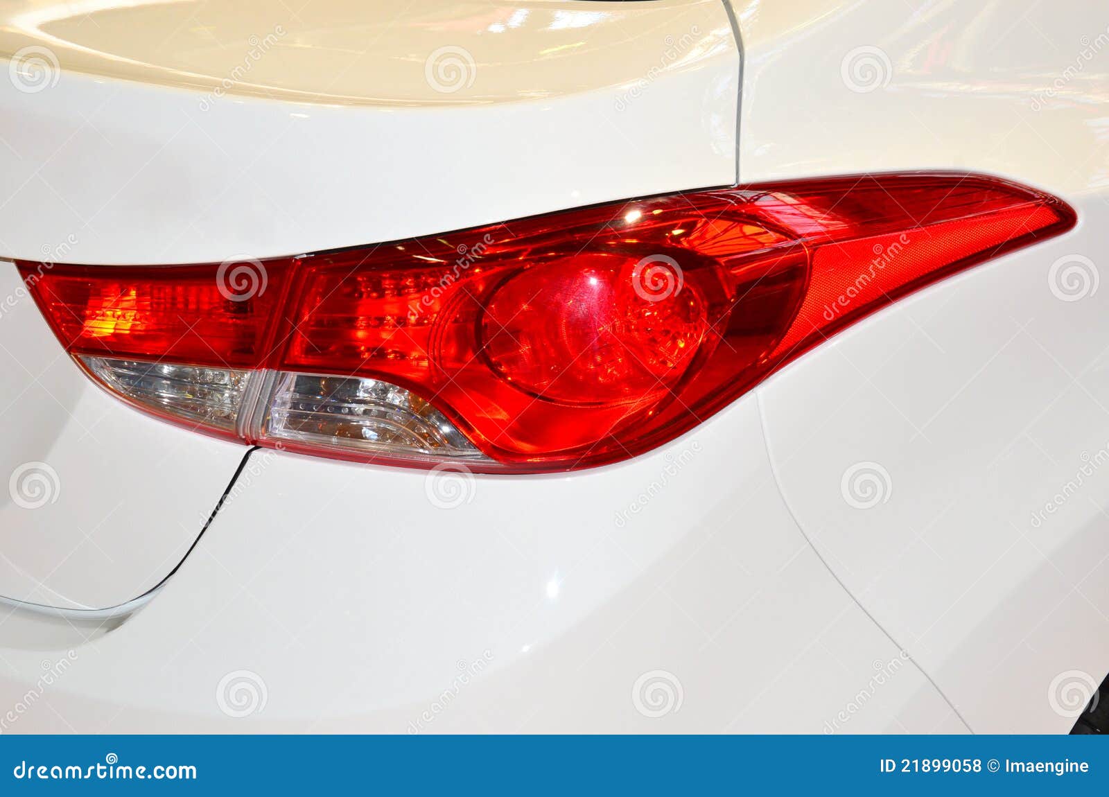 Tail Light of a White Saloon Car Stock Photo Image of rapid, ford