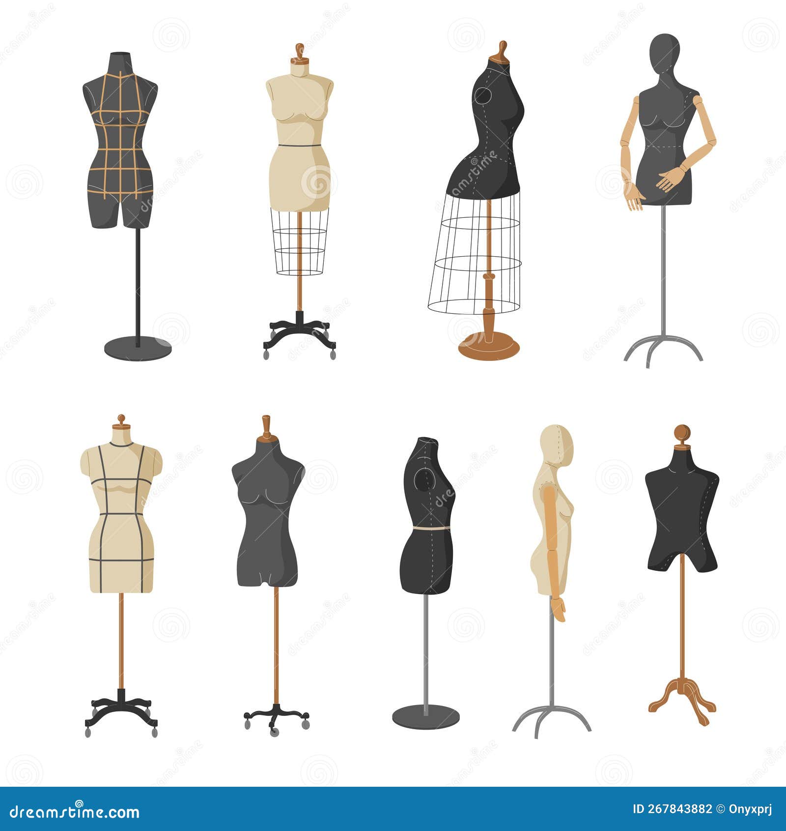 Tailor Dummies. Female Cartoon Dummies Models Recent Vector Templates ...