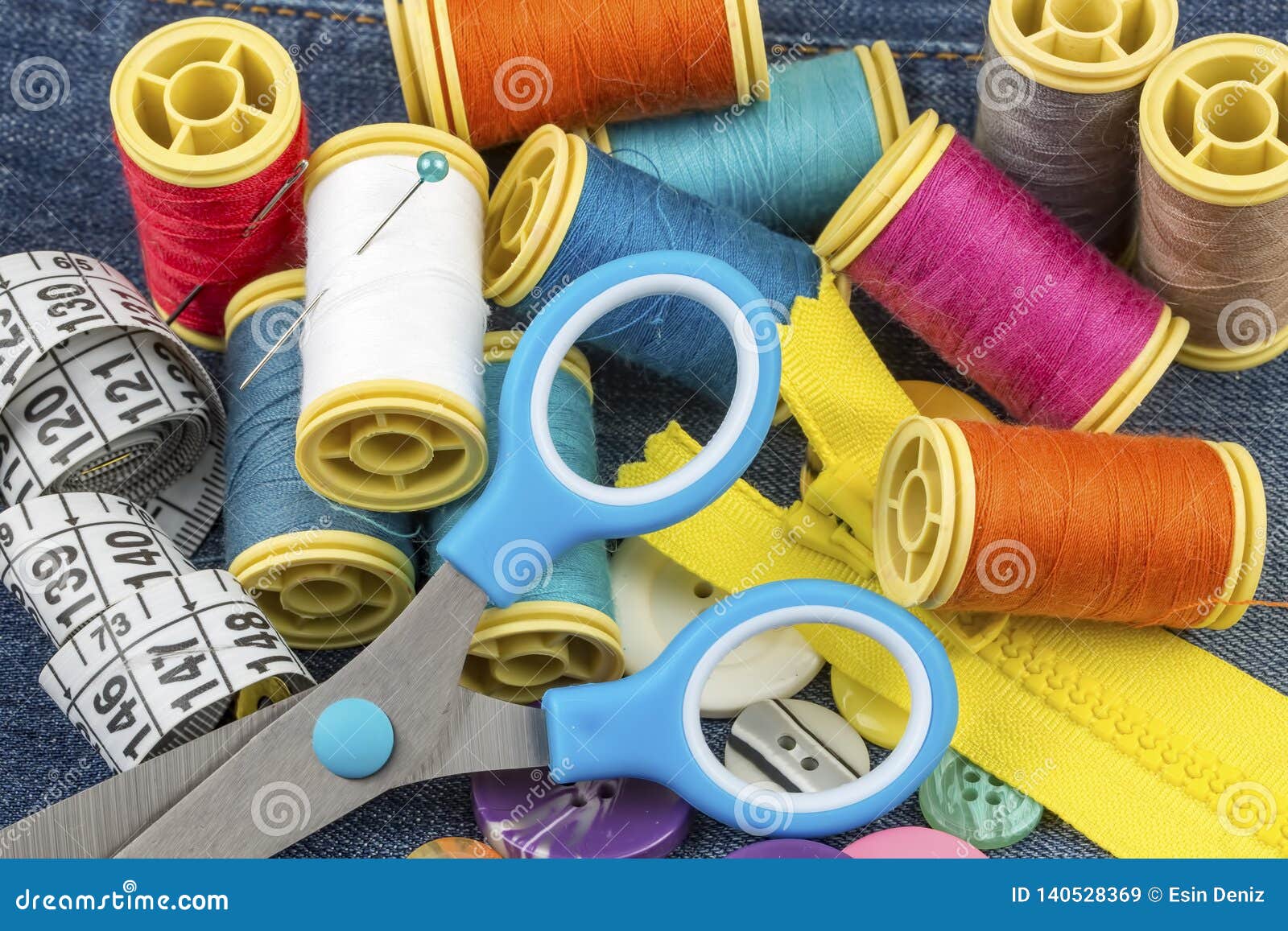 Tailor Materials; Colorful Sewing Threads. Various Threads Stock Image ...