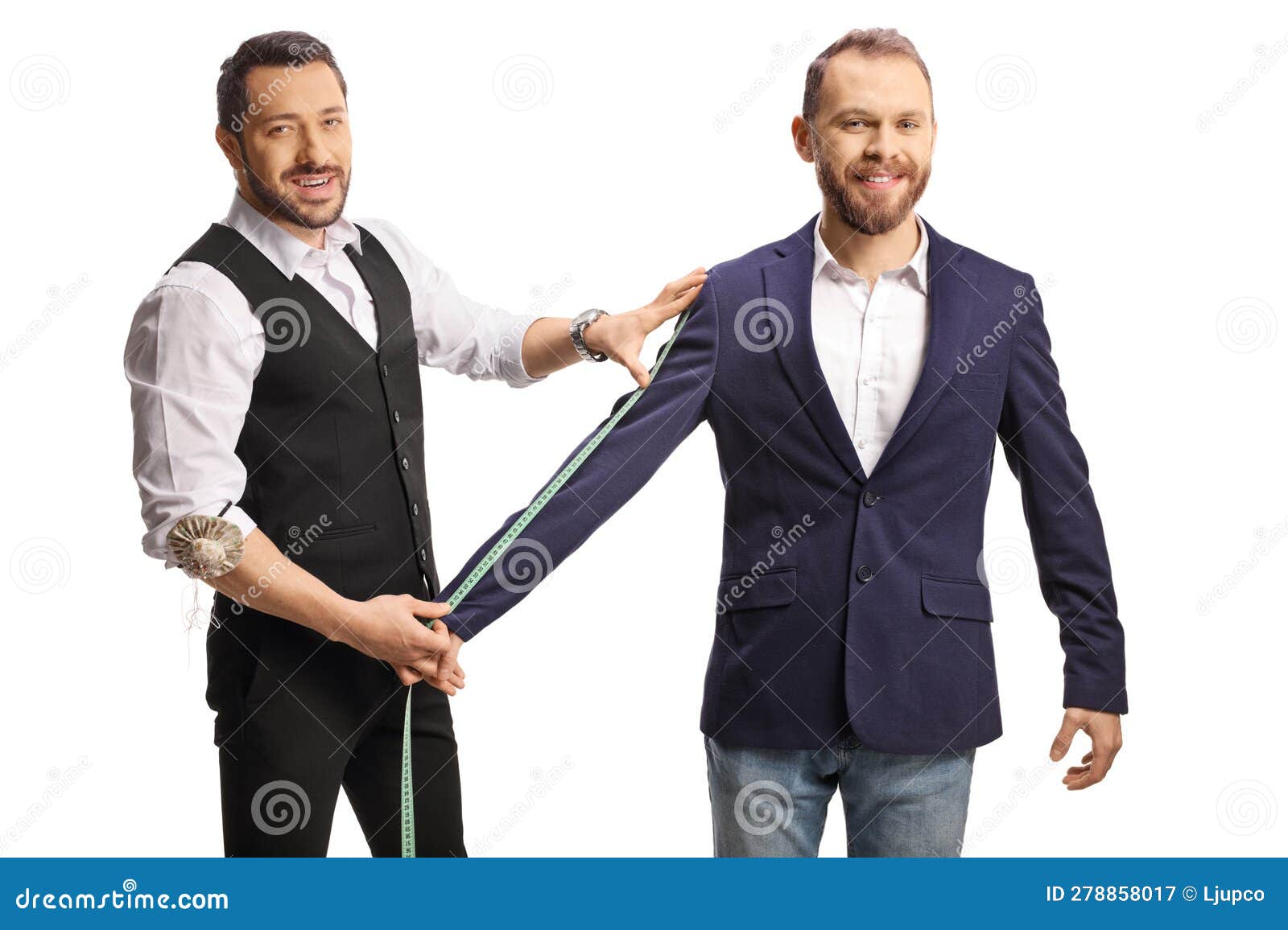 Tailor Measuring a Sleeve from a Male Suit Stock Image - Image of ...