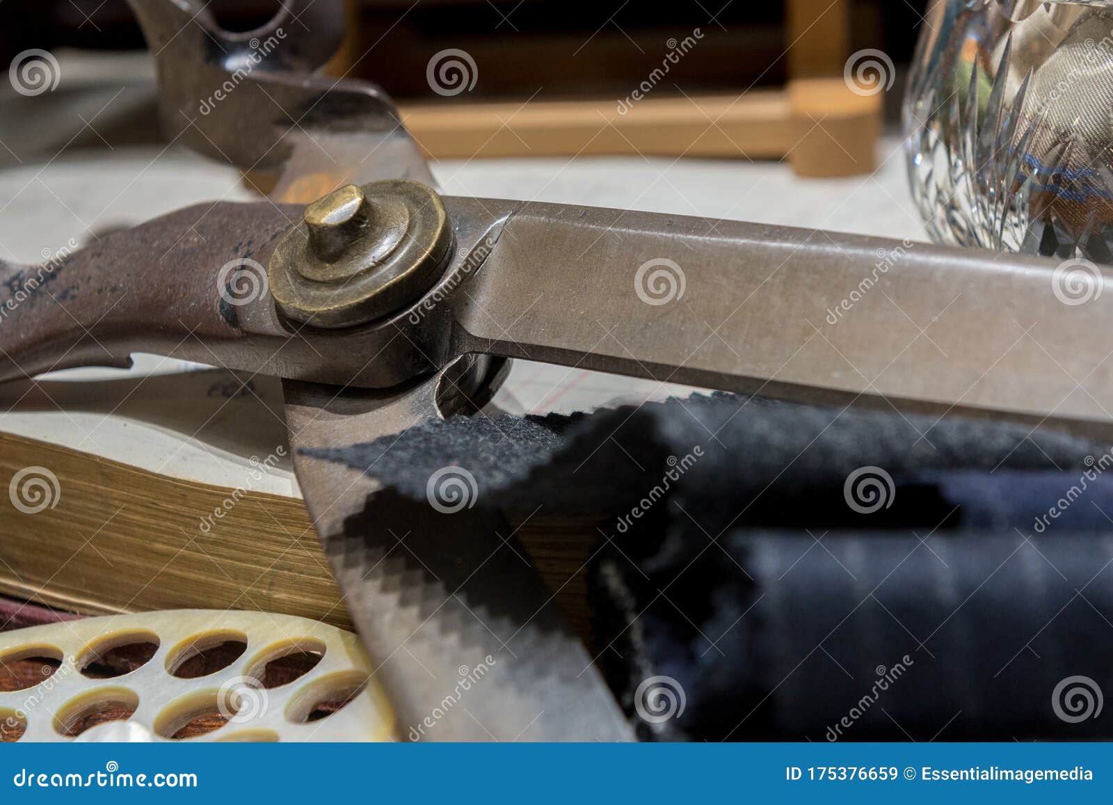 Tailor`s Scissors and Suit Swatches Stock Image Image of swatches