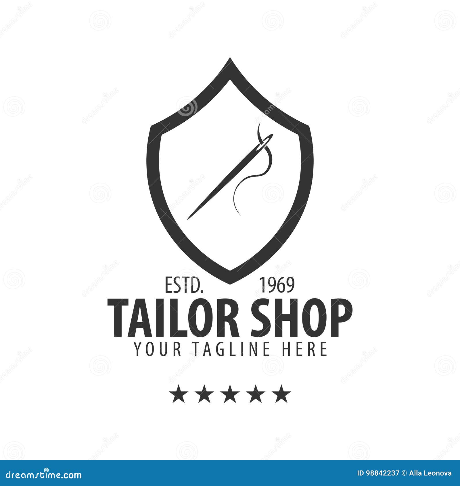 Tailor, Sewing, Handmade Logo or Emblem. Vector Illustration. Stock ...