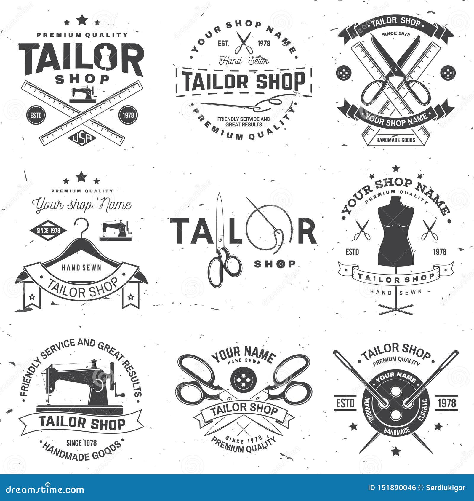 Tailor Shop Badge. Vector. Concept for Shirt, Print, Stamp Label or Tee ...