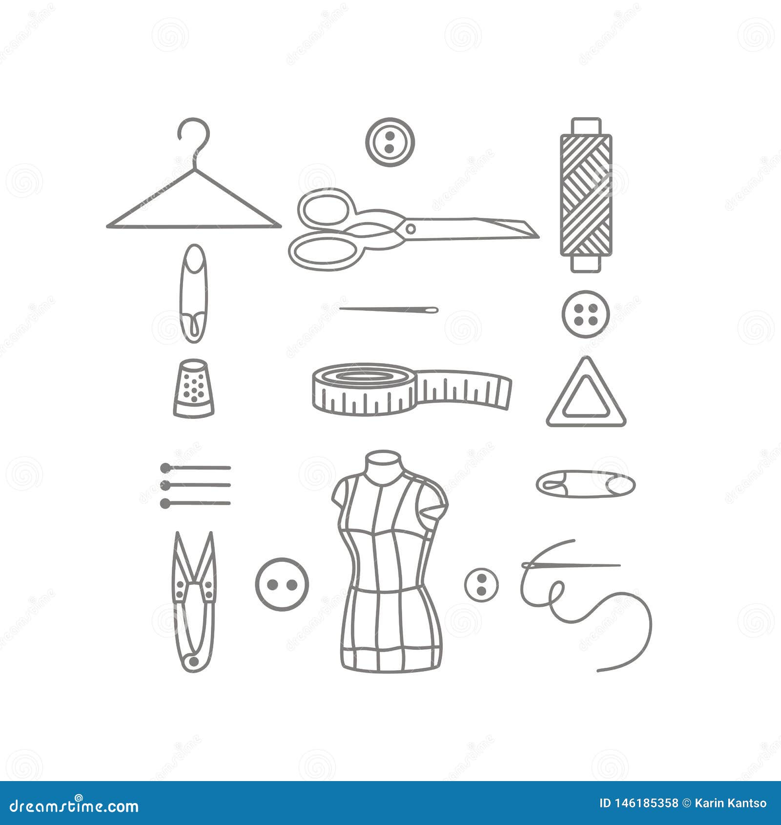 Tailor shop icons stock vector. Illustration of handicraft - 146185358
