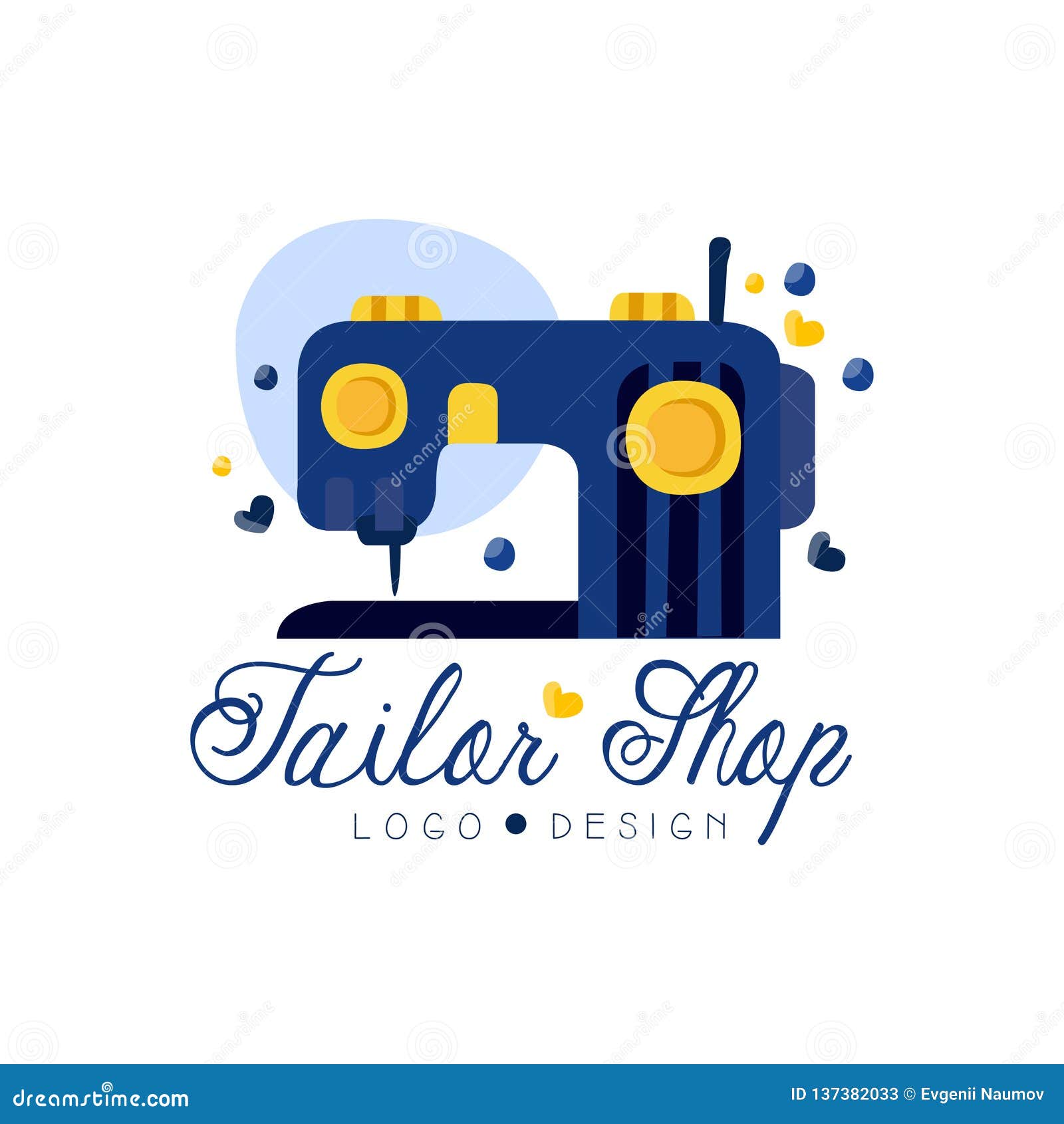 Tailor Shop Logo Design, Emblem with Sewing Machine, Fashion Designer ...