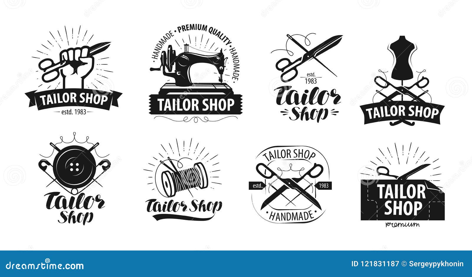 Tailor Shop, Yarn Logo or Label. Tailoring Concept Stock Vector ...